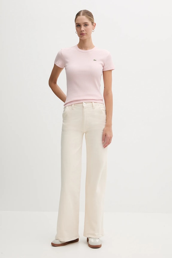 Lacoste t-shirt bawełniany TF5538 różowy SS26