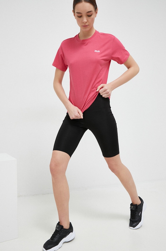 Bavlněné tričko Fila Biendorf FAW0452 růžová AW24