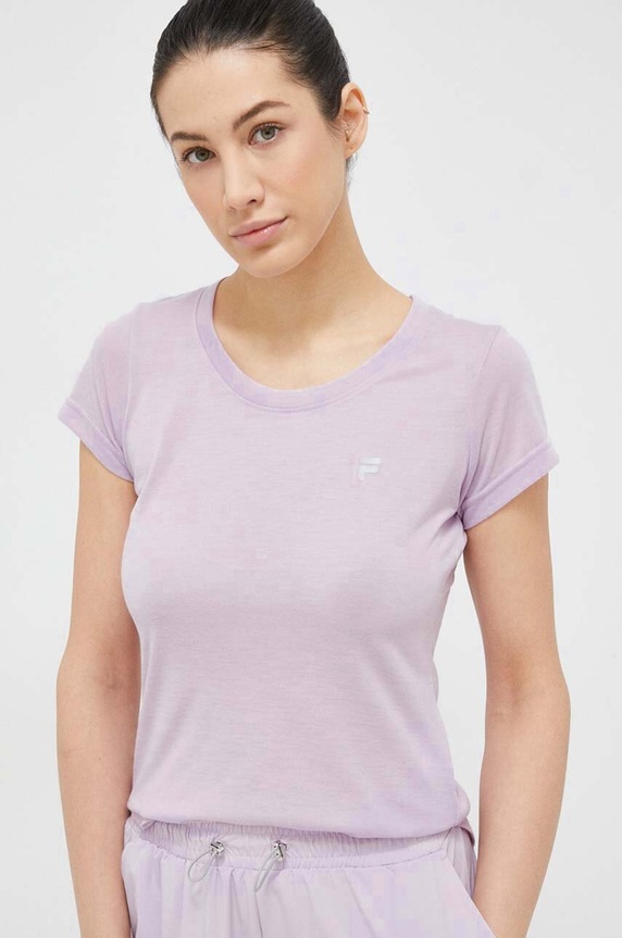 Fila t-shirt treningowy Rahden nadruk fioletowy FAW0491