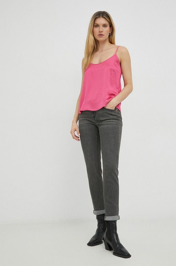 American Vintage bluzka WID07HE23 różowy SS23