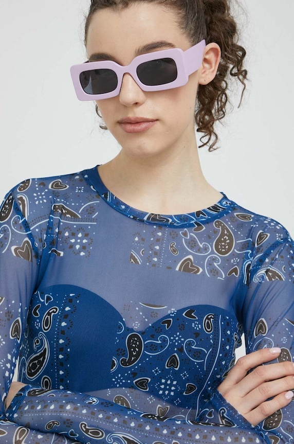 HUGO longsleeve z elastanem niebieski 50489194