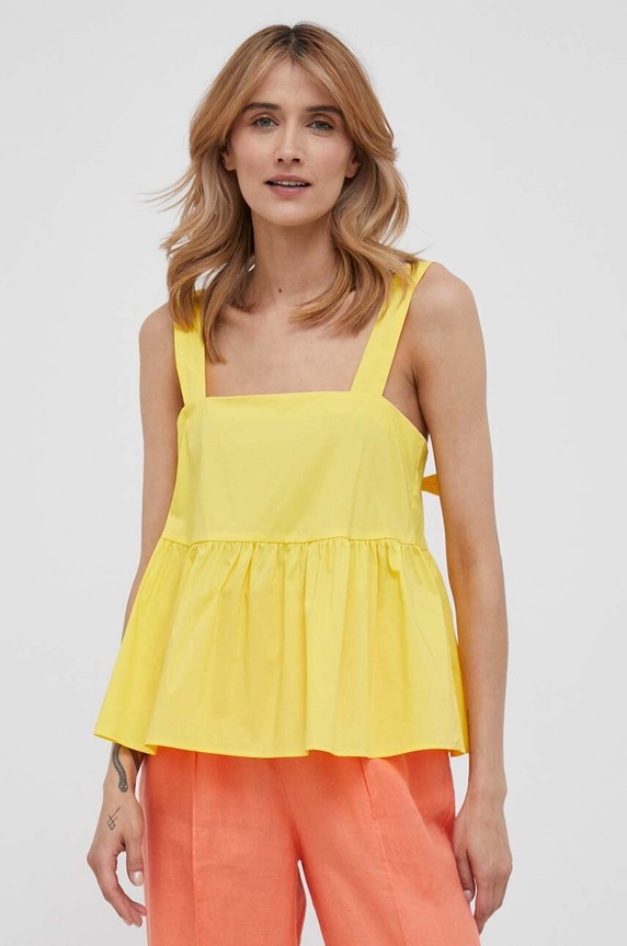 Halenka United Colors of Benetton hladký žlutá 5AWRDH00A.35R