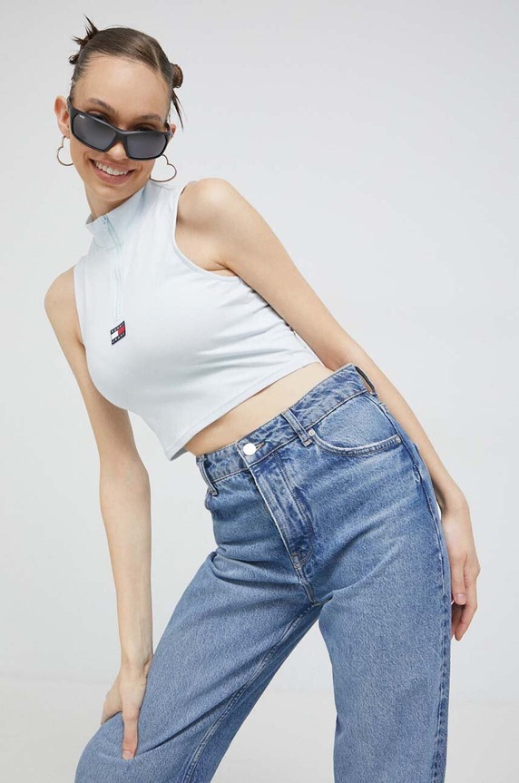 Tommy Jeans top DW0DW15313.PPYX kék SS23