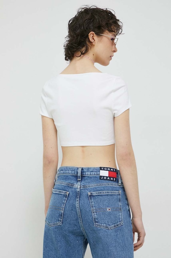 Odzież Tommy Jeans top DW0DW15312.PPYX biały