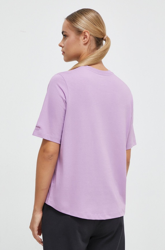 Odzież Columbia t-shirt bawełniany North Cascades 1992085 fioletowy