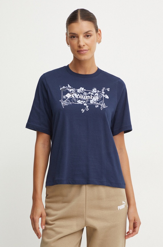 Columbia pamut póló North Cascades sötétkék 1992085