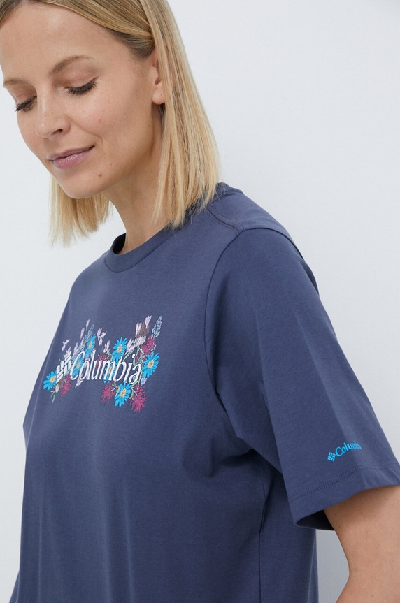 Columbia pamut póló North Cascades sötétkék 1992085