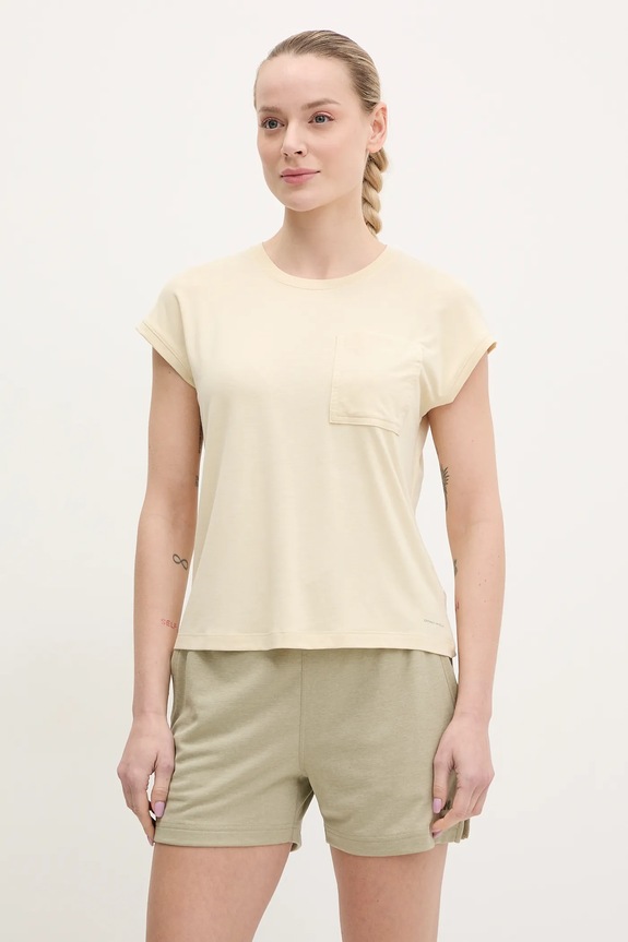 Columbia sportos póló Boundless Trek sima bézs 2033481