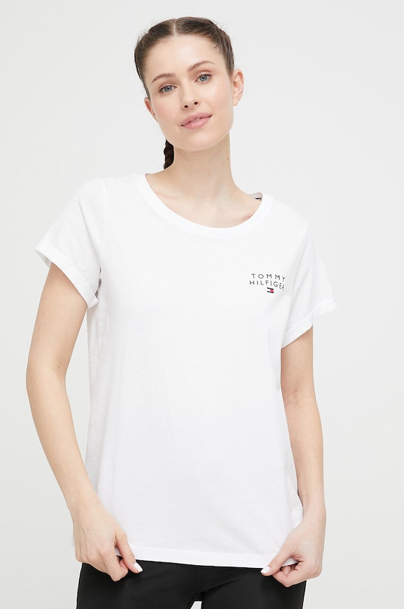 Bavlnené tričko Tommy Hilfiger jednofarebný biela UW0UW04525.PPYX