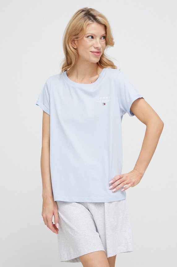 Tommy Hilfiger t-shirt lounge bawełniany bawełna niebieski UW0UW04525.PPYX