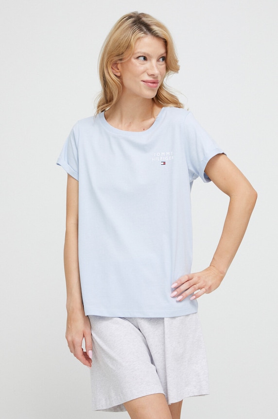 Tommy Hilfiger t-shirt lounge bawełniany bawełna niebieski UW0UW04525.PPYX