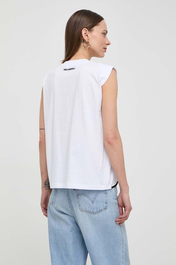 Ruházat Karl Lagerfeld pamut póló 231W1717 fehér