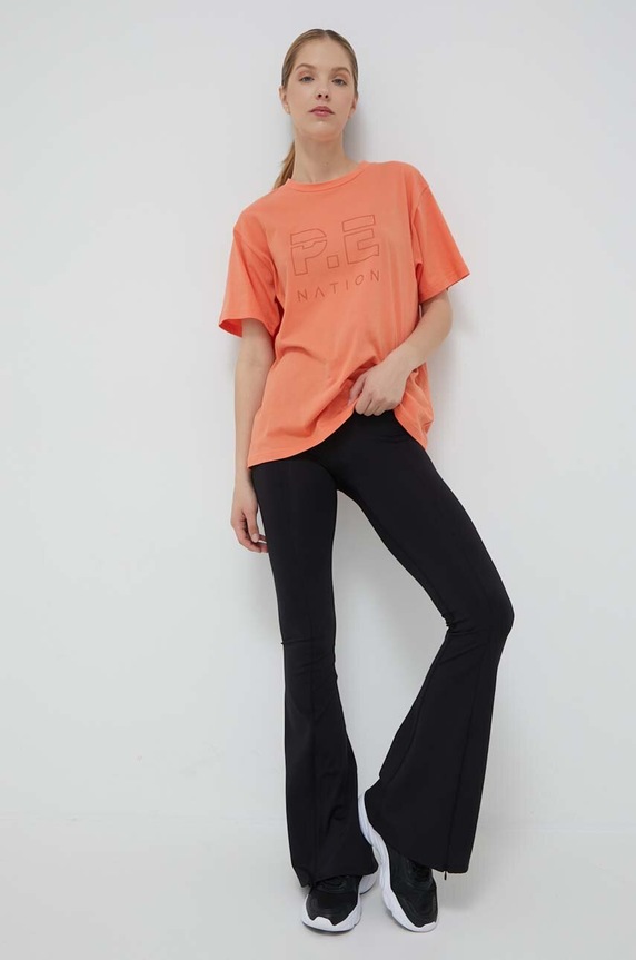 Βαμβακερό μπλουζάκι P.E Nation 23PE2T088 πορτοκαλί SS23