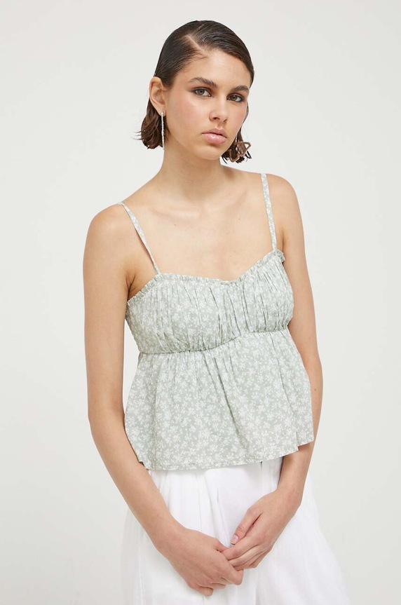 Hollister Co. top vállas zöld KI340.3159.538