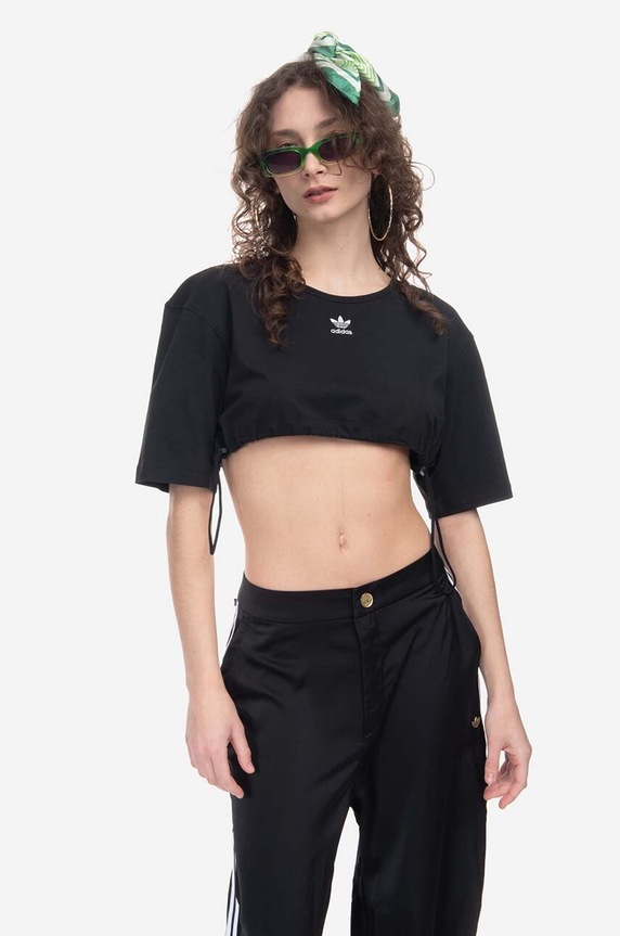 Βαμβακερό μπλουζάκι adidas Originals IC8805 Tee IC8805 μαύρο SS23