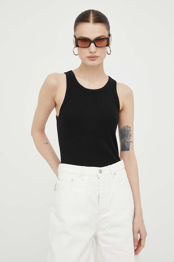 Top Samsoe Samsoe slim μαύρο F00001111
