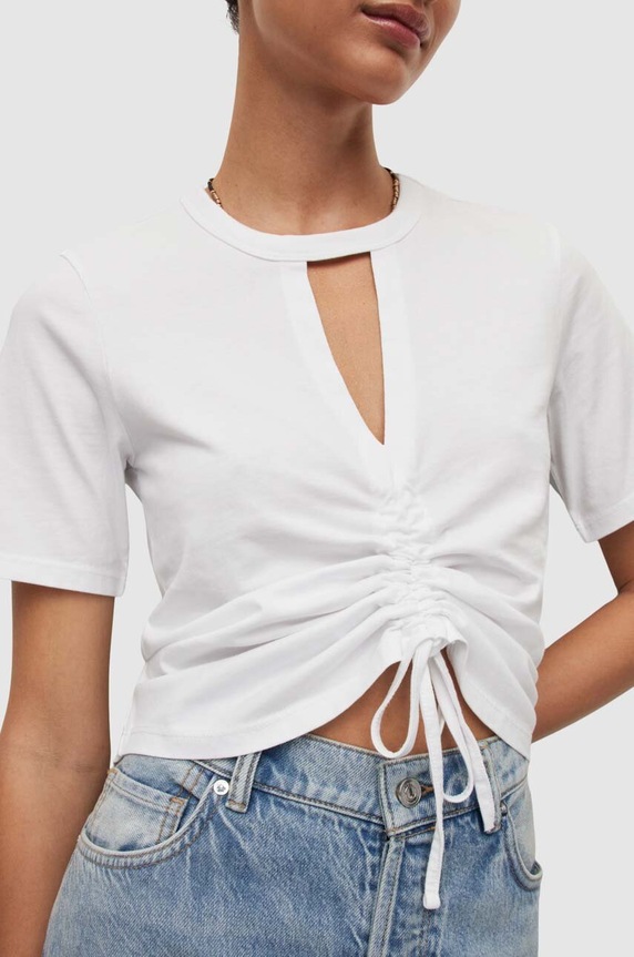 Ρούχα Βαμβακερό μπλουζάκι AllSaints WM161W λευκό