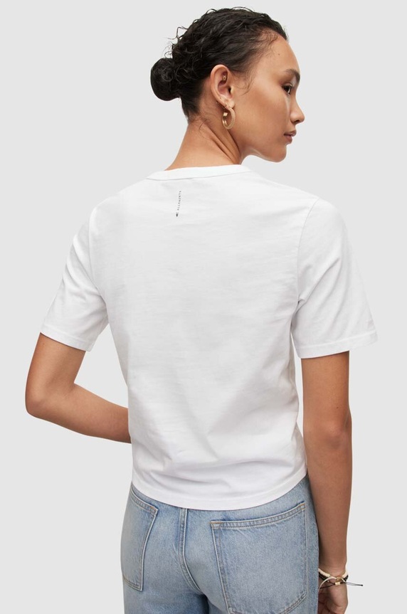 Βαμβακερό μπλουζάκι AllSaints WM161W λευκό