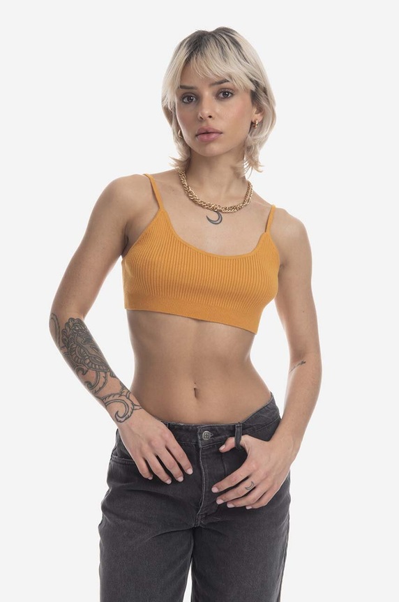 KSUBI cashmere blend top plain orange WPS23KW005
