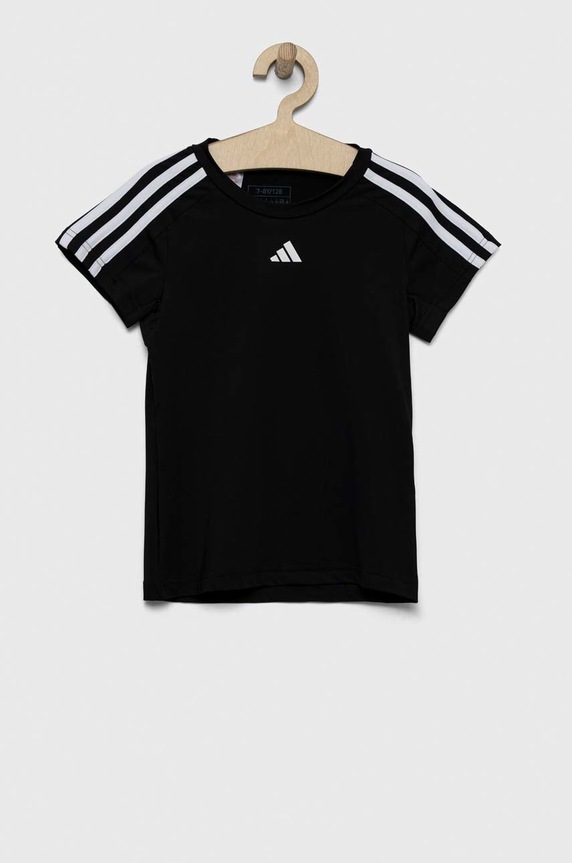Παιδικό μπλουζάκι adidas απλικέ μαύρο HR5772