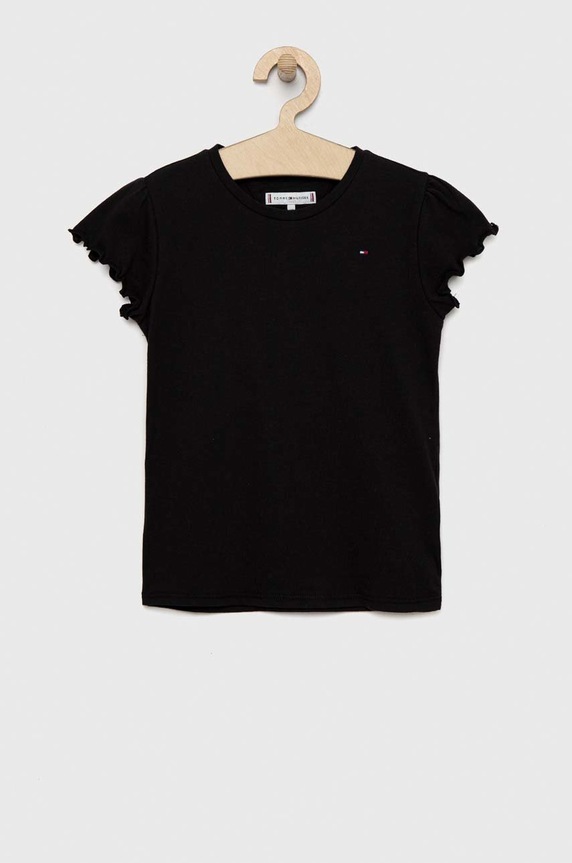 Dětské tričko Tommy Hilfiger kulatý černá KG0KG07052.PPYX