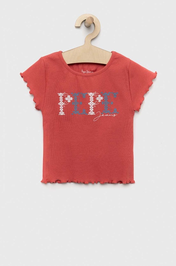 Pepe Jeans tricou copii PJL GJ Non-denim print rosu PG502947