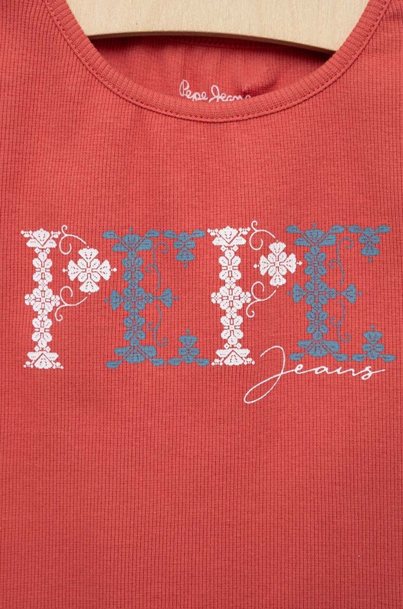 Fete Pepe Jeans tricou copii PJL GJ Non-denim PG502947 rosu