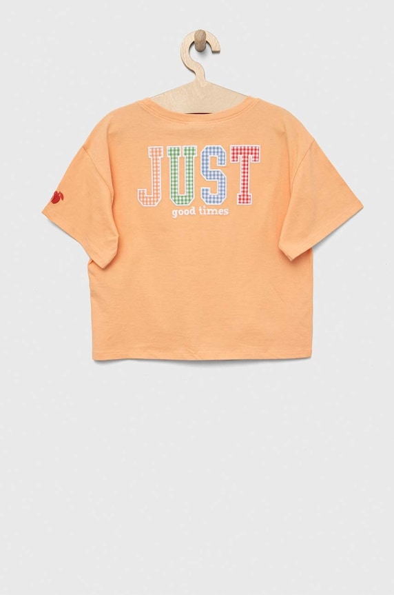 Παιδικό βαμβακερό μπλουζάκι United Colors of Benetton 3096C10BU.G.SEASONAL πορτοκαλί SS23