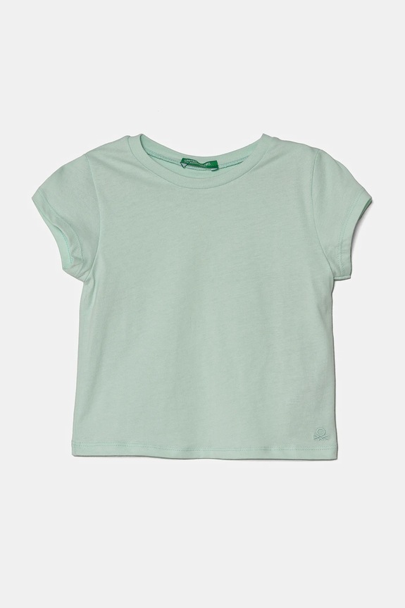 Dječja pamučna majica kratkih rukava United Colors of Benetton pamuk zelena 3I1XG106Y.P.SEASONAL