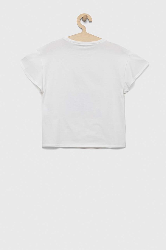 Lány Sisley gyerek pamut póló 3096X102Z.G.SEASONAL fehér