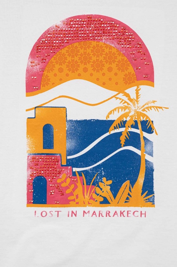 Sisley gyerek pamut póló fehér 3096X102Z.G.SEASONAL