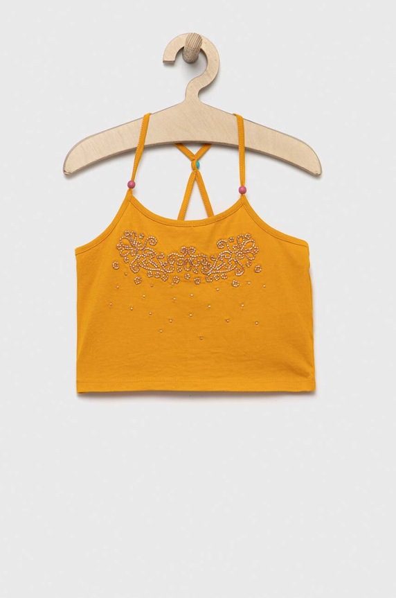 Bombažen top Sisley Okrogel oranžna 3096XH00C.G.SEASONAL