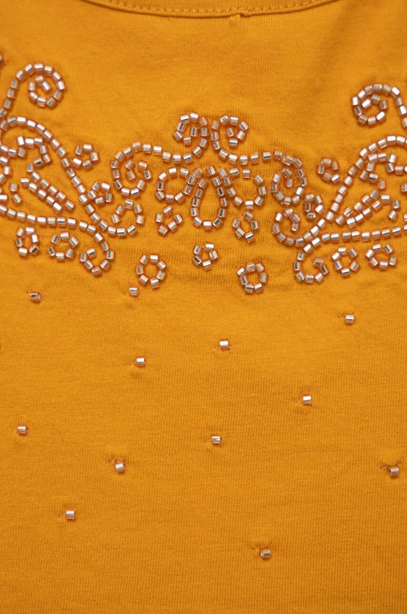 Deklice Bombažen top Sisley 3096XH00C.G.SEASONAL oranžna