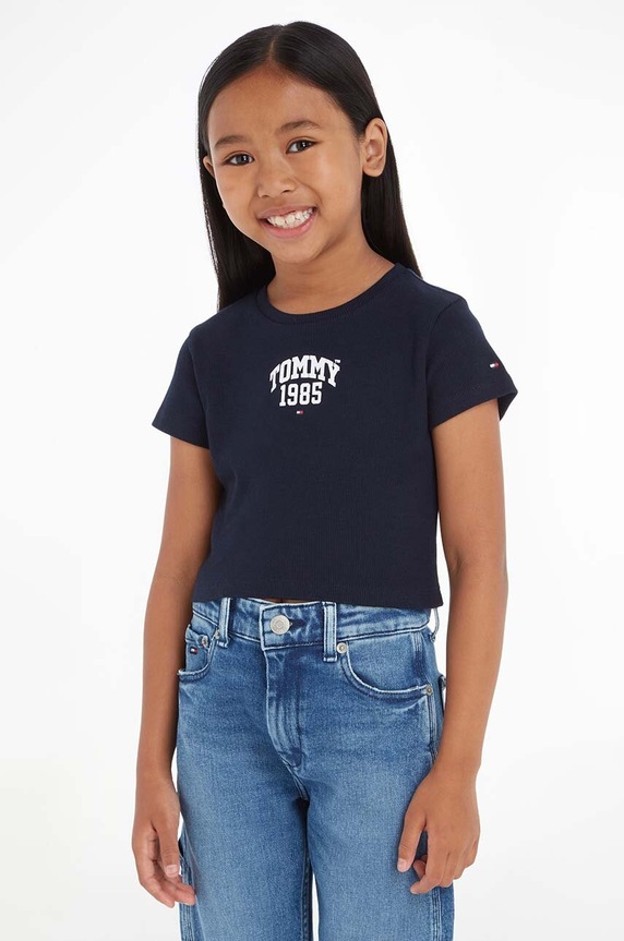 Tommy Hilfiger gyerek póló elasztánnal sötétkék KG0KG07211.PPYX