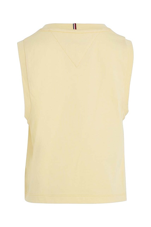 Dziewczynka Tommy Hilfiger top bawełniany dziecięcy KG0KG07262.PPYX żółty