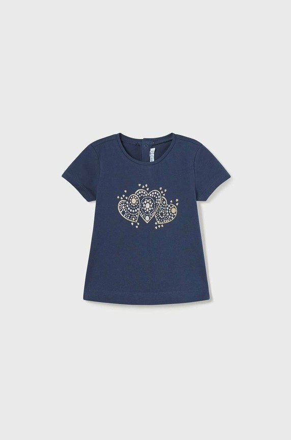 Mayoral t-shirt niemowlęcy z elastanem granatowy 105.4F.BABY