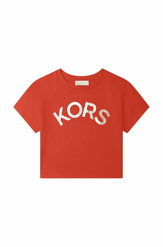 Dětské bavlněné tričko Michael Kors kulatý červená R15163.114.150