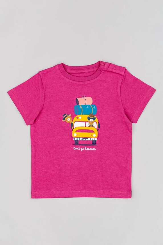 zippy t-shirt bawełniany niemowlęcy wzorzyste fioletowy ZBBAP0303.23024