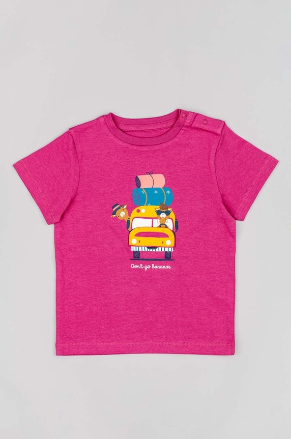 zippy t-shirt bawełniany niemowlęcy wzorzyste fioletowy ZBBAP0303.23024