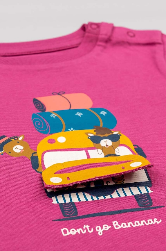 Dziewczynka zippy t-shirt bawełniany niemowlęcy ZBBAP0303.23024 fioletowy