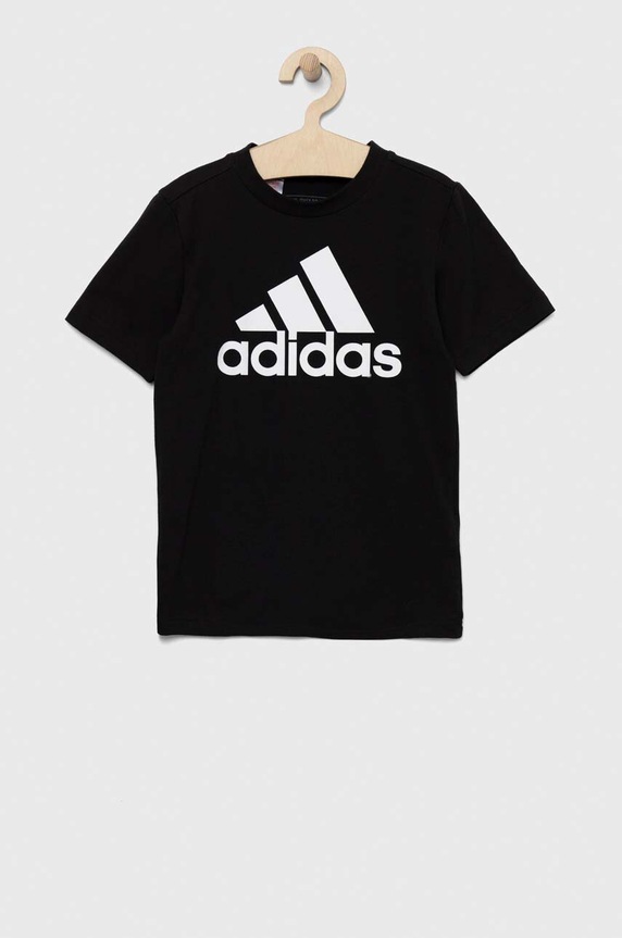 adidas gyerek pamut póló U BL IC6855 fekete SS23