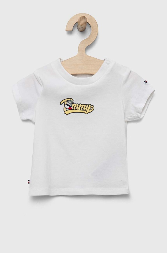 Tommy Hilfiger t-shirt niemowlęcy z elastanem biały KN0KN01623.PPYX