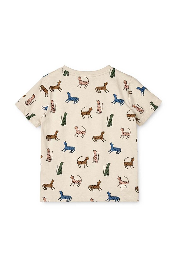 Deklice Otroška bombažna kratka majica Liewood LW17204 bež