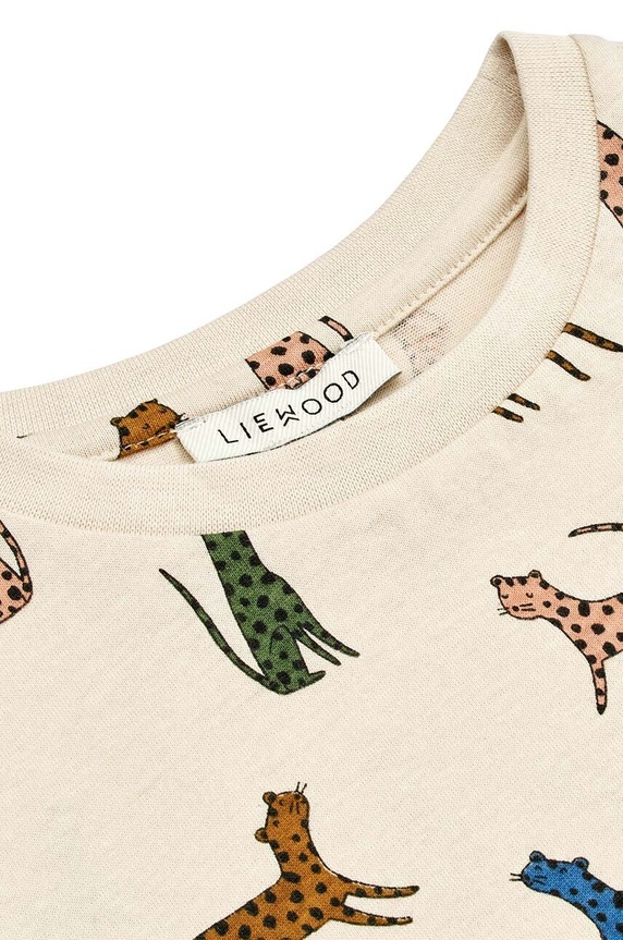 Otroška bombažna kratka majica Liewood bež LW17204