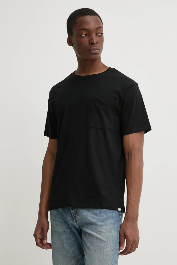 Solid t-shirt bawełniany bawełna czarny 21107372.110601