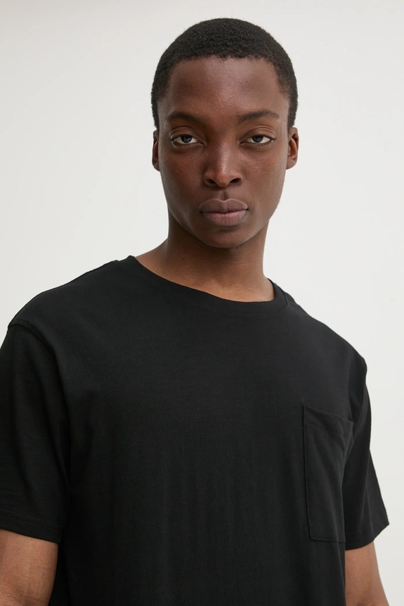Solid t-shirt bawełniany czarny 21107372.110601