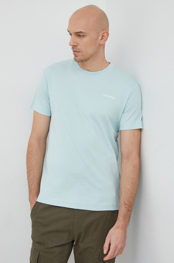 Bavlnené tričko Calvin Klein jednofarebný zelená K10K109894.PPYX