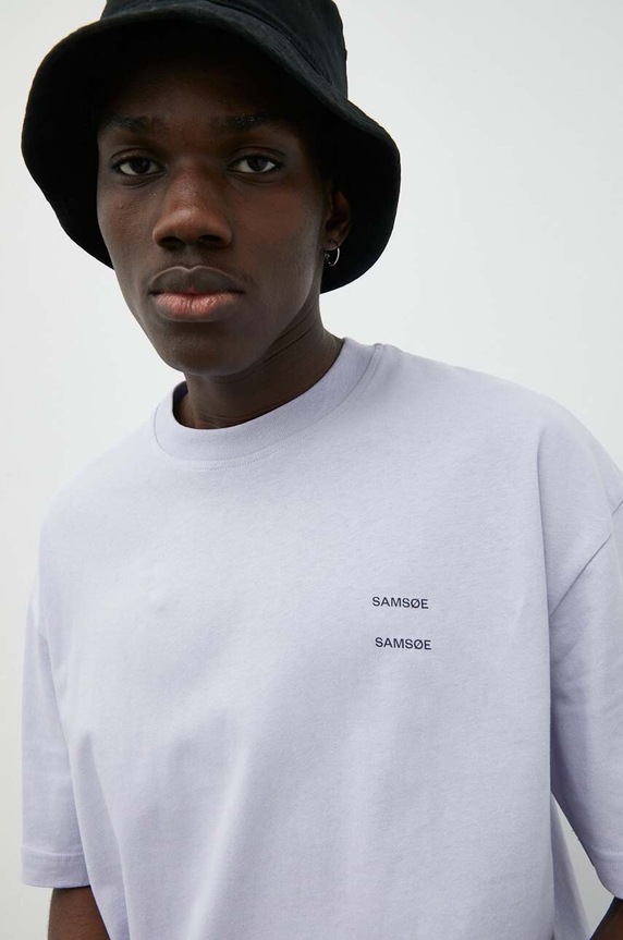 Samsoe Samsoe tricou din bumbac violet M22300126