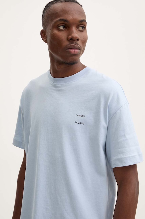 Samsoe Samsoe t-shirt bawełniany JOEL niebieski M22300126