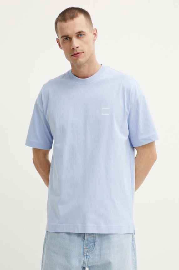Samsoe Samsoe t-shirt bawełniany JOEL niebieski M22300126